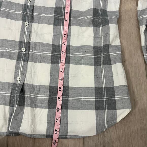Talbots Women's Metallic Flannel Modern Classic Shirt - Chimney Plaid Size XL - Picture 6 of 7